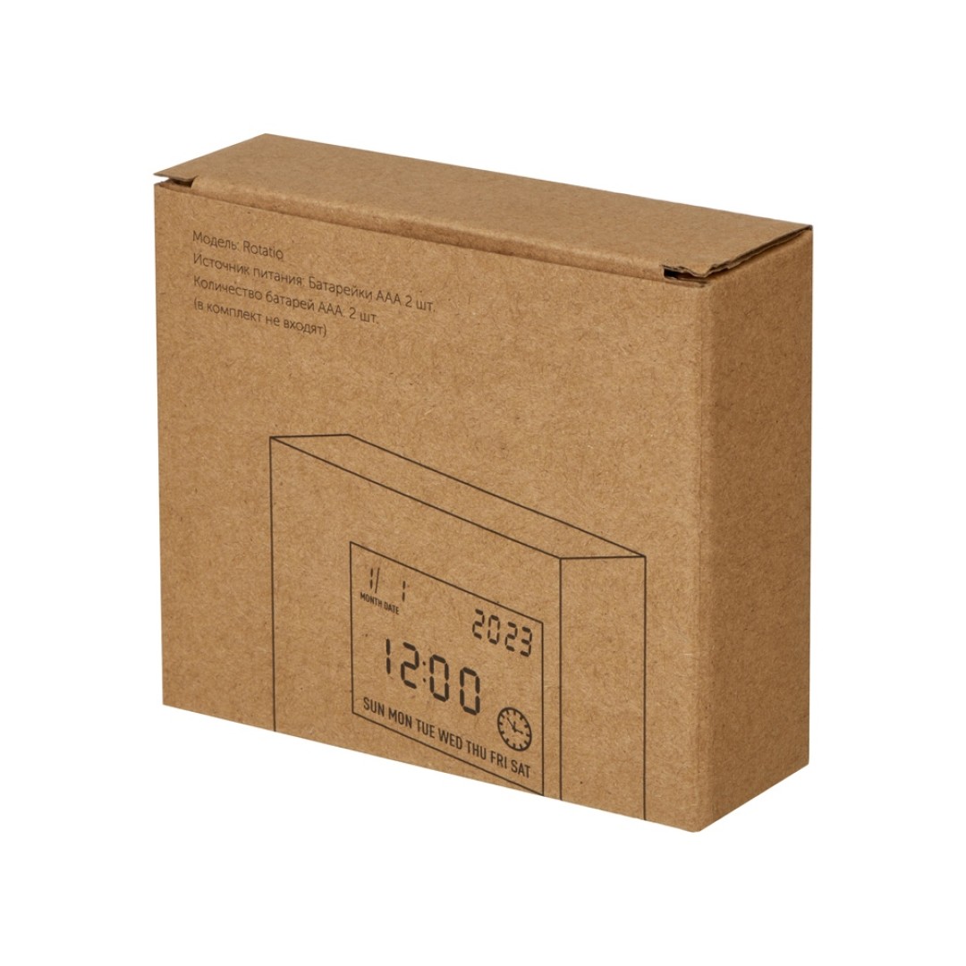 Настольные электронные мультифункциональные часы "Rotatio" с подсветкой, белый