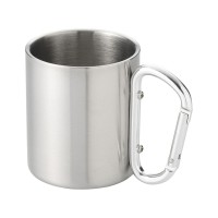 Термокружка с ручкой-карабином "Alps" 200мл, серебристый