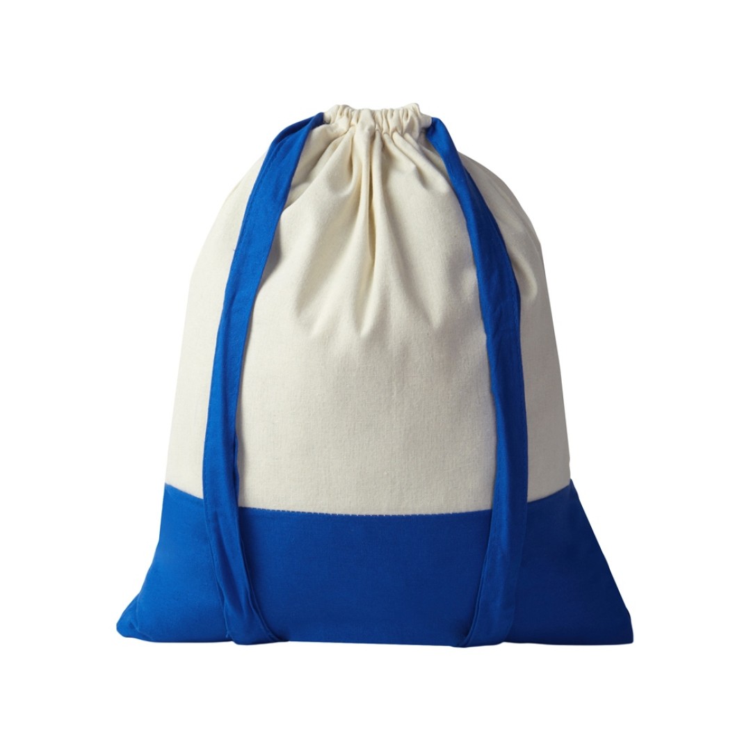 Рюкзак-мешок Cotton из хлопка 170 г, натуральный/синий