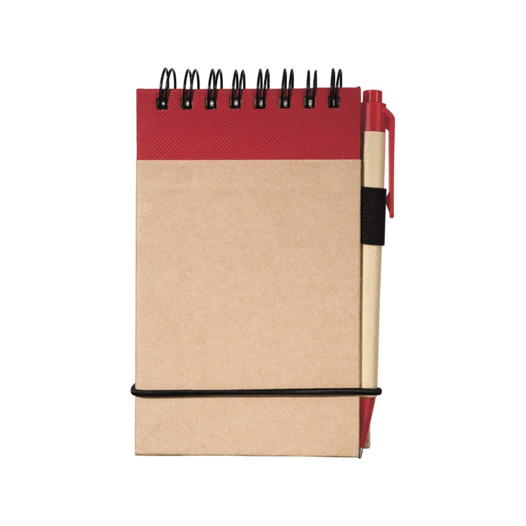 Блокнот А7 "Zuse" с ручкой шариковой, красный