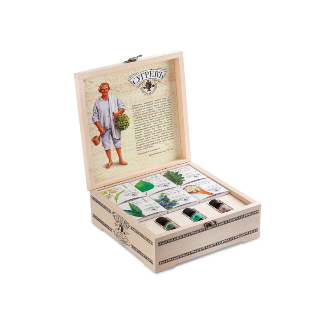 Шкатулка большая Сугревъ "История пара и самовара"