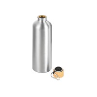 Бутылка "Hip M Bamboo" с карабином, 770 мл, серебристый