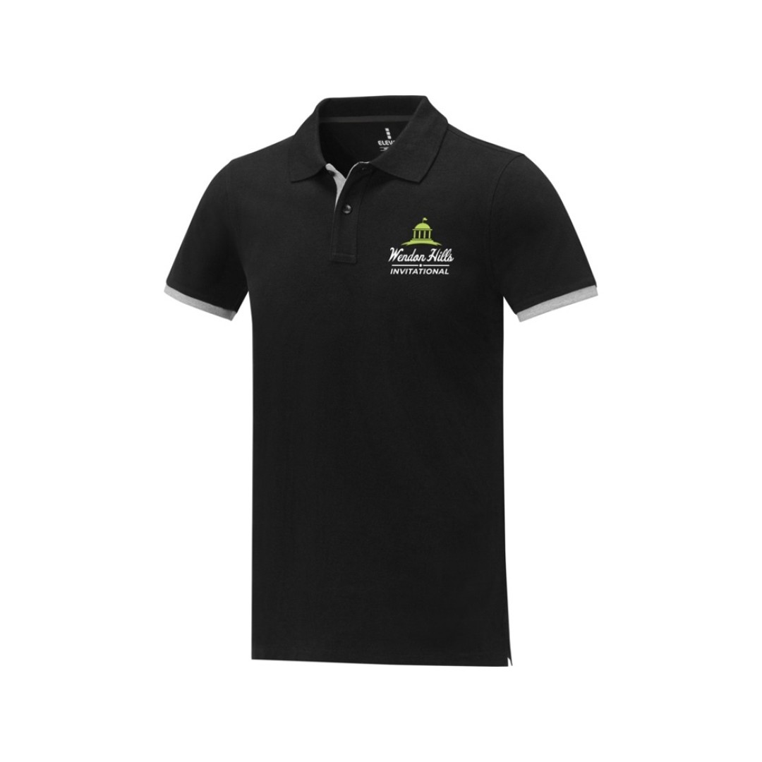 Morgan Двухцветное мужское поло с коротким рукавом , черный