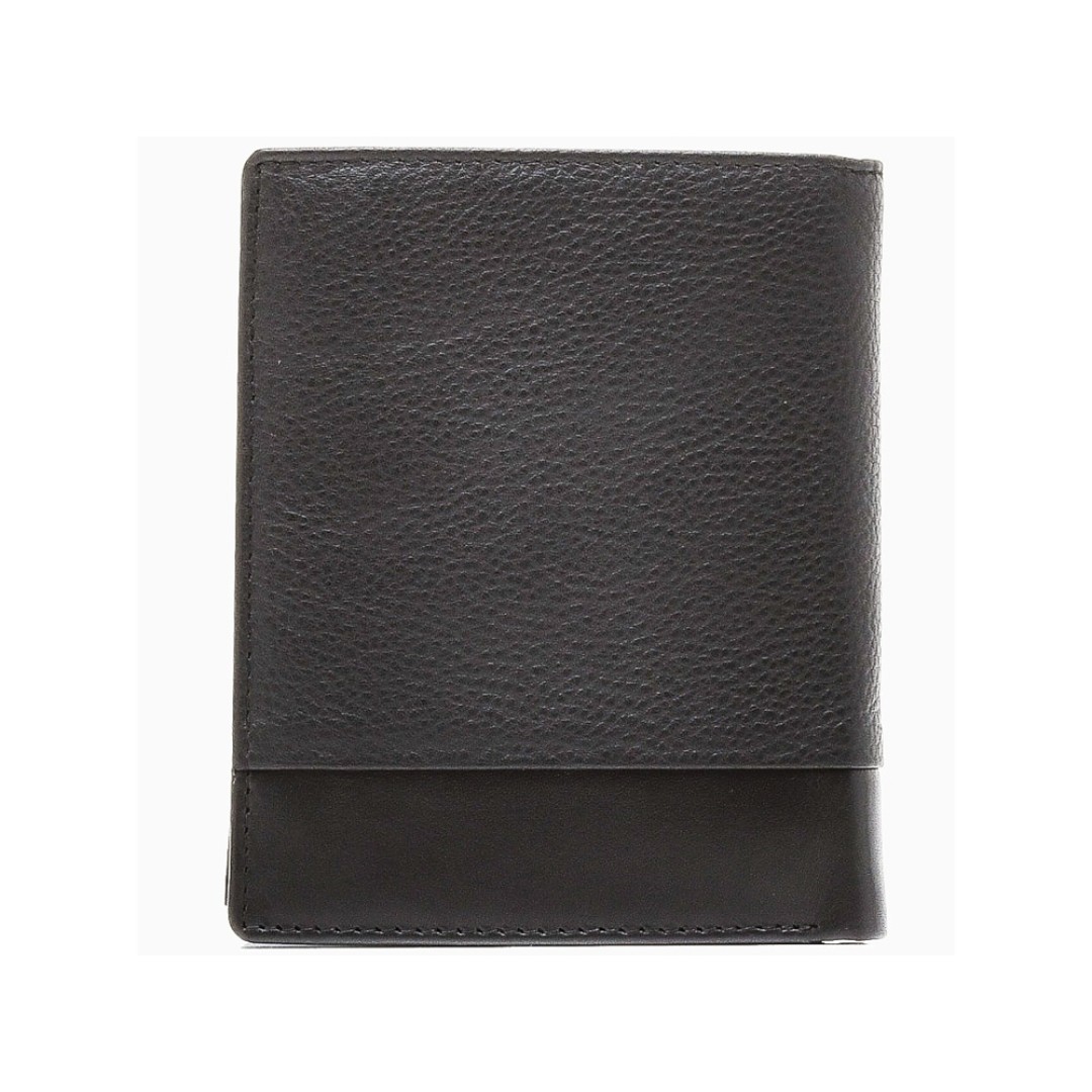 Портмоне BUGATTI Atlanta, чёрное, натуральная воловья кожа, 10,5х2х12,5 см