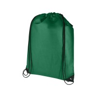 Рюкзак-мешок  на шнурке «Evergreen» из переработанного нетканого материала, зеленый