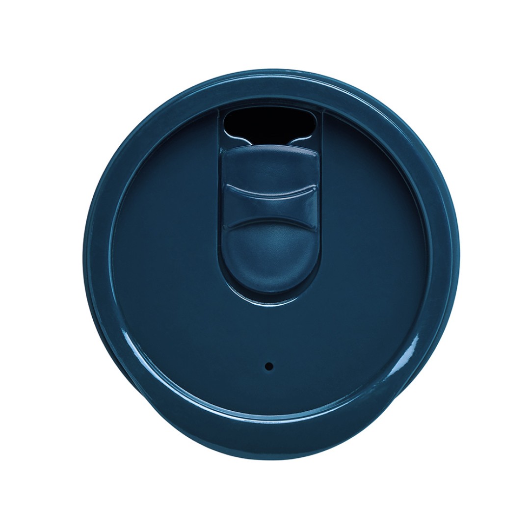 Термокружка LINDE с двойными стенками из переработанного полипропилена, синий нэйви