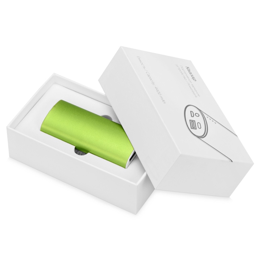 Портативное зарядное устройство "Квазар", 4400 mAh, зеленое яблоко