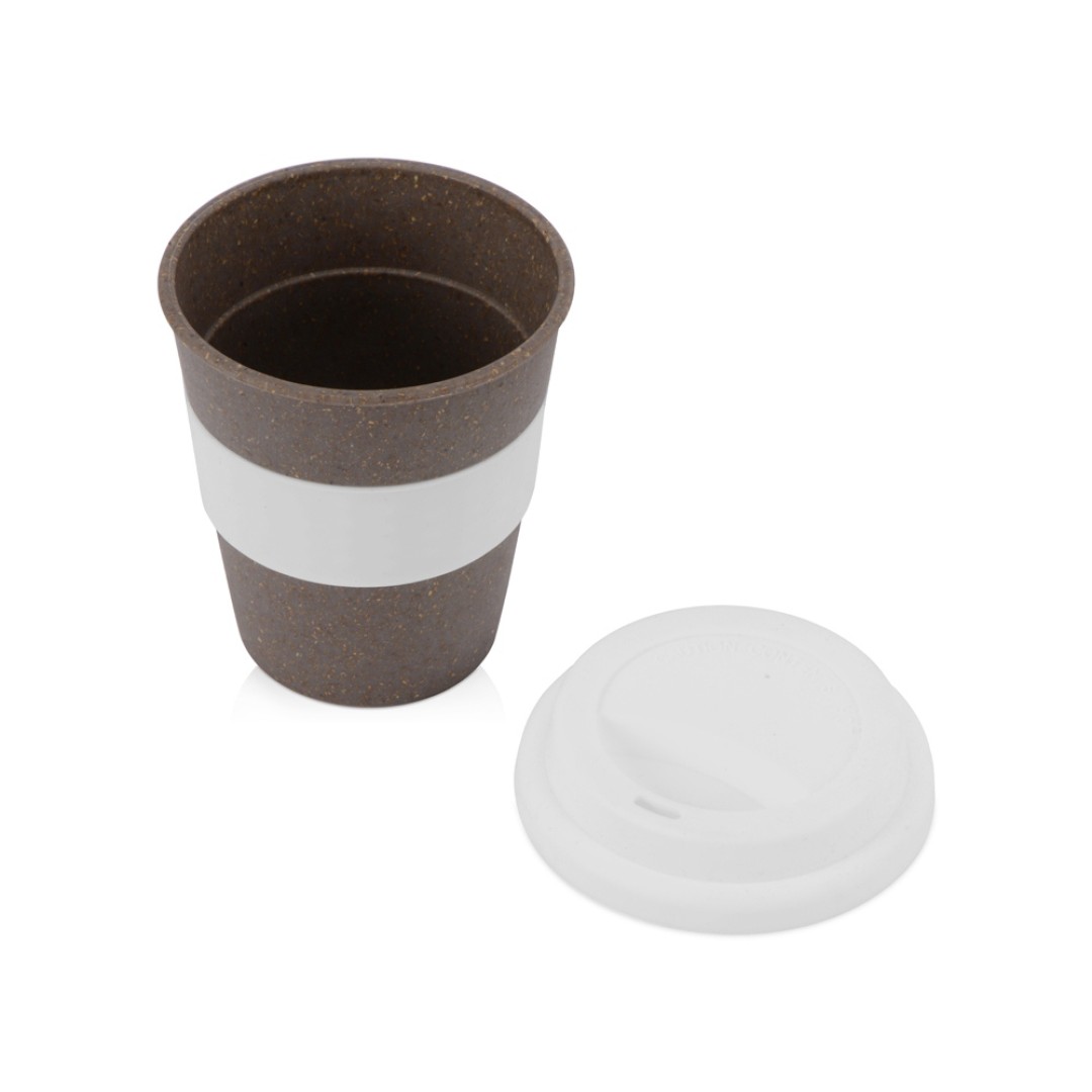 Стакан с силиконовой крышкой "Cafe", белый