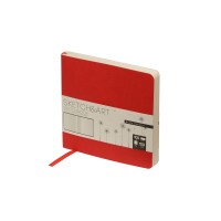 Скетчбук "Sketch & Art" в мягком переплете 145х145 мм, 100 л. бежевой бумаги 100 гр., красный