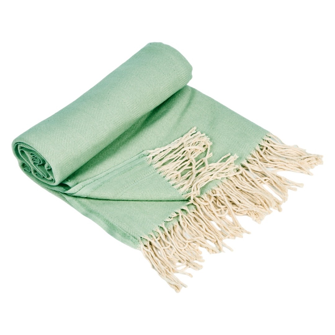 Плед "Ёлочка" 150х180 см. ПРЕМИУМ (зеленый однотонное)