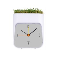 Часы настольные "Grass", белый/зеленый