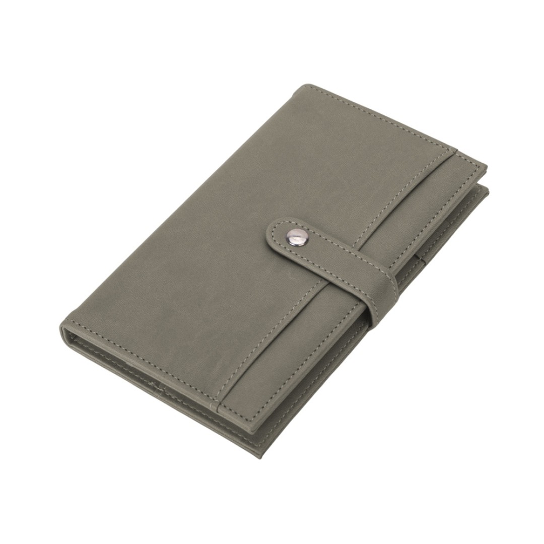 Блокнот-кошелек с сменным блоком А6 "Wall Street", 64 листа, темно-серый