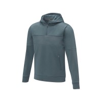 Мужской свитер анорак Sayan на молнии на половину длины с капюшоном, steel grey