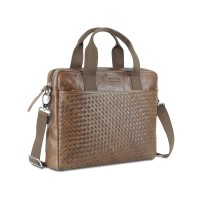 Сумка Mano "Don Luca", натуральная кожа в коньячном цвете, 37 х 27 х 6 см