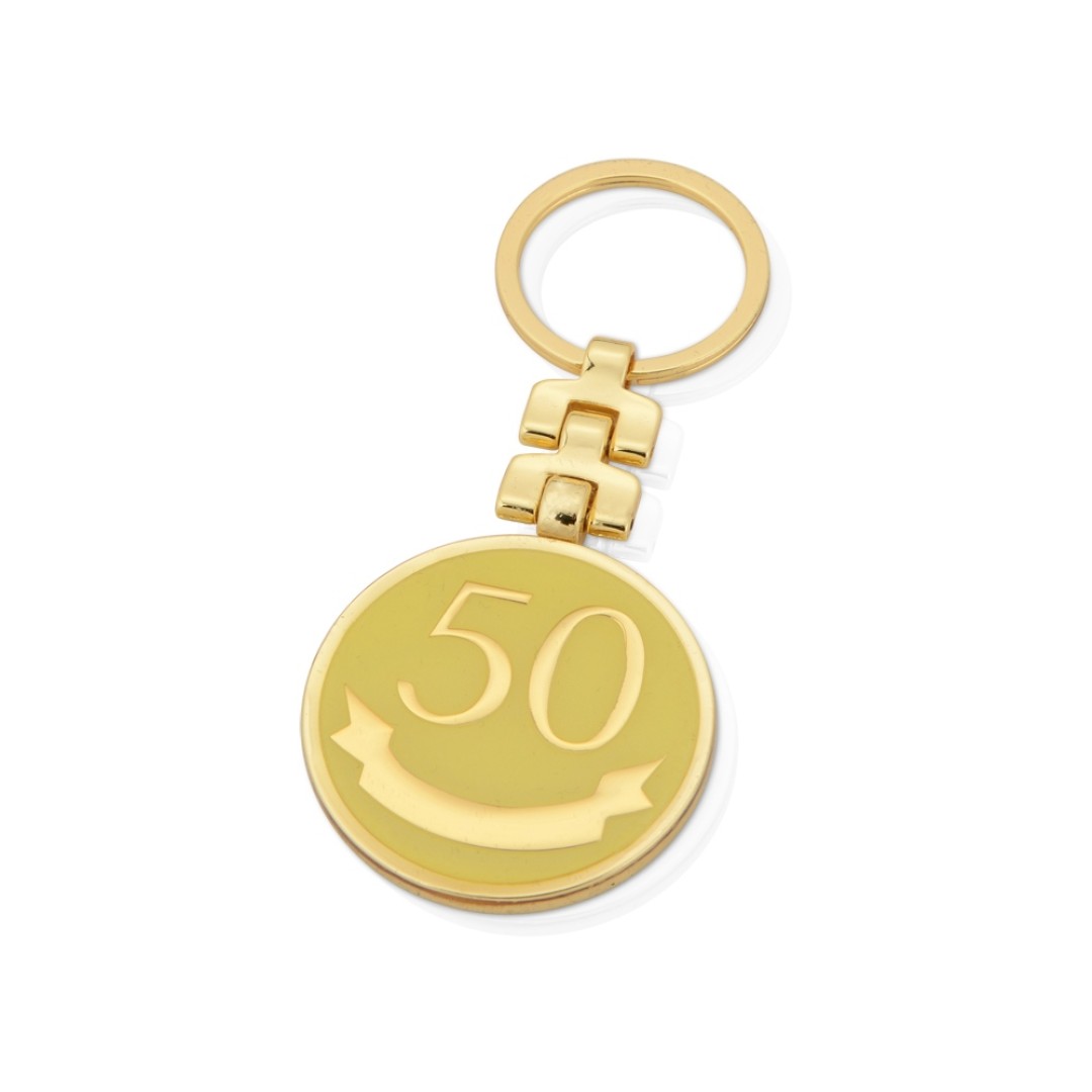 Брелок "Юбилей - 50 лет", золотистый