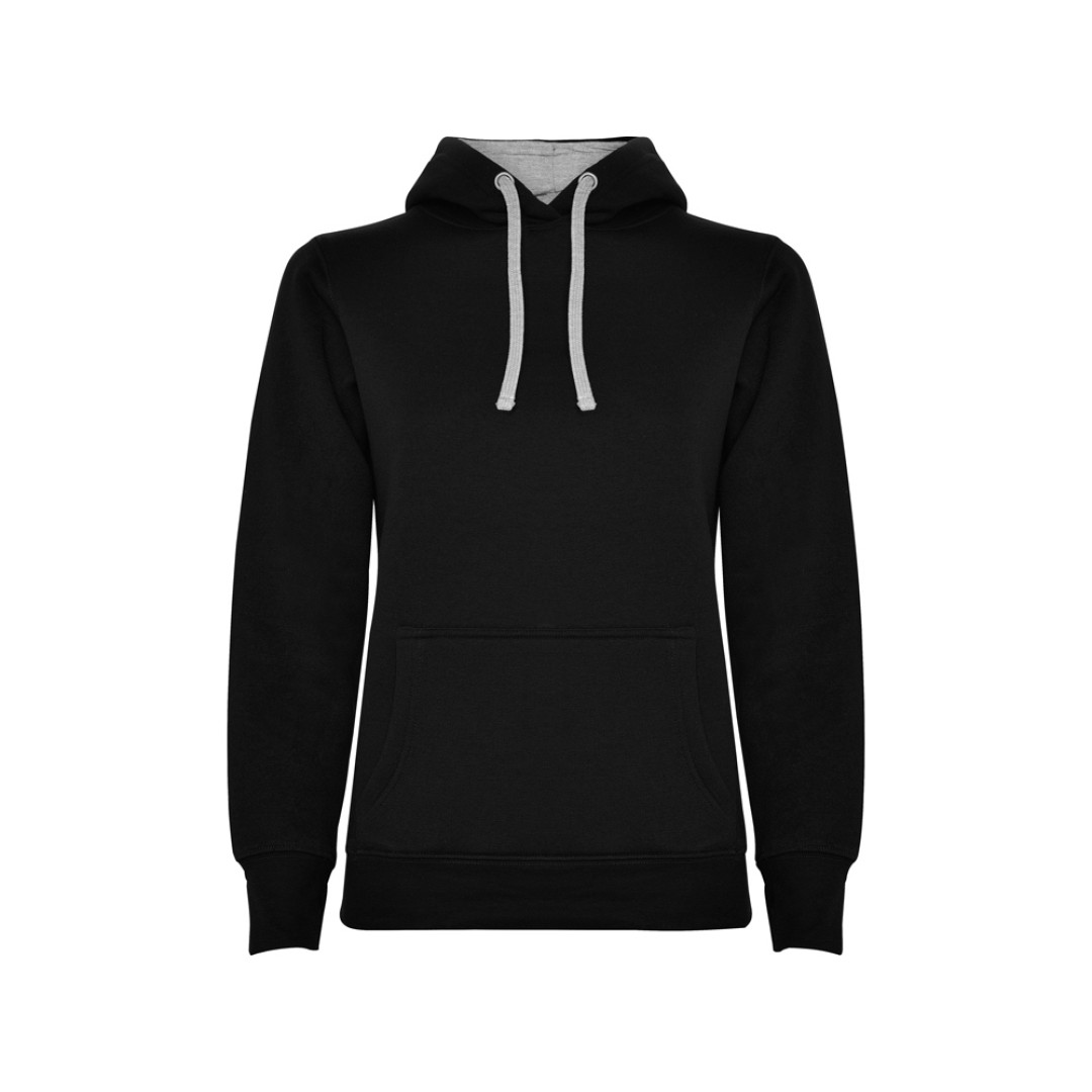 Толстовка с капюшоном "Urban" женская, черный/серый меланж