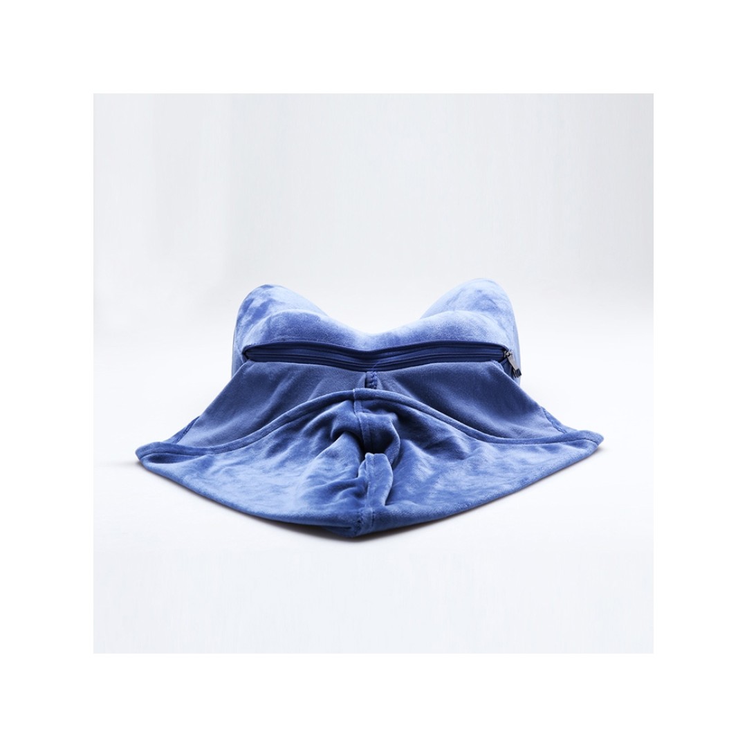 Подушка для путешествий с эффектом памяти, с капюшоном "Hooded Tranquility Pillow", синий