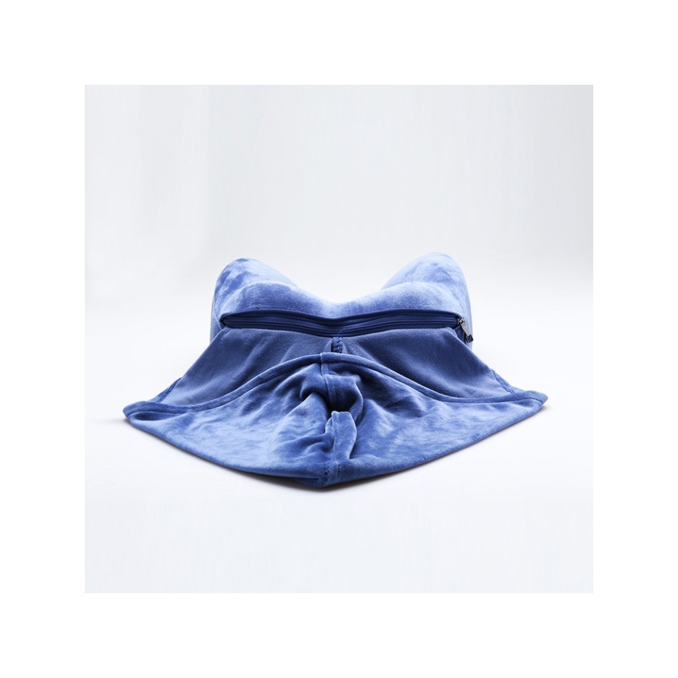 Подушка для путешествий с эффектом памяти, с капюшоном "Hooded Tranquility Pillow", синий