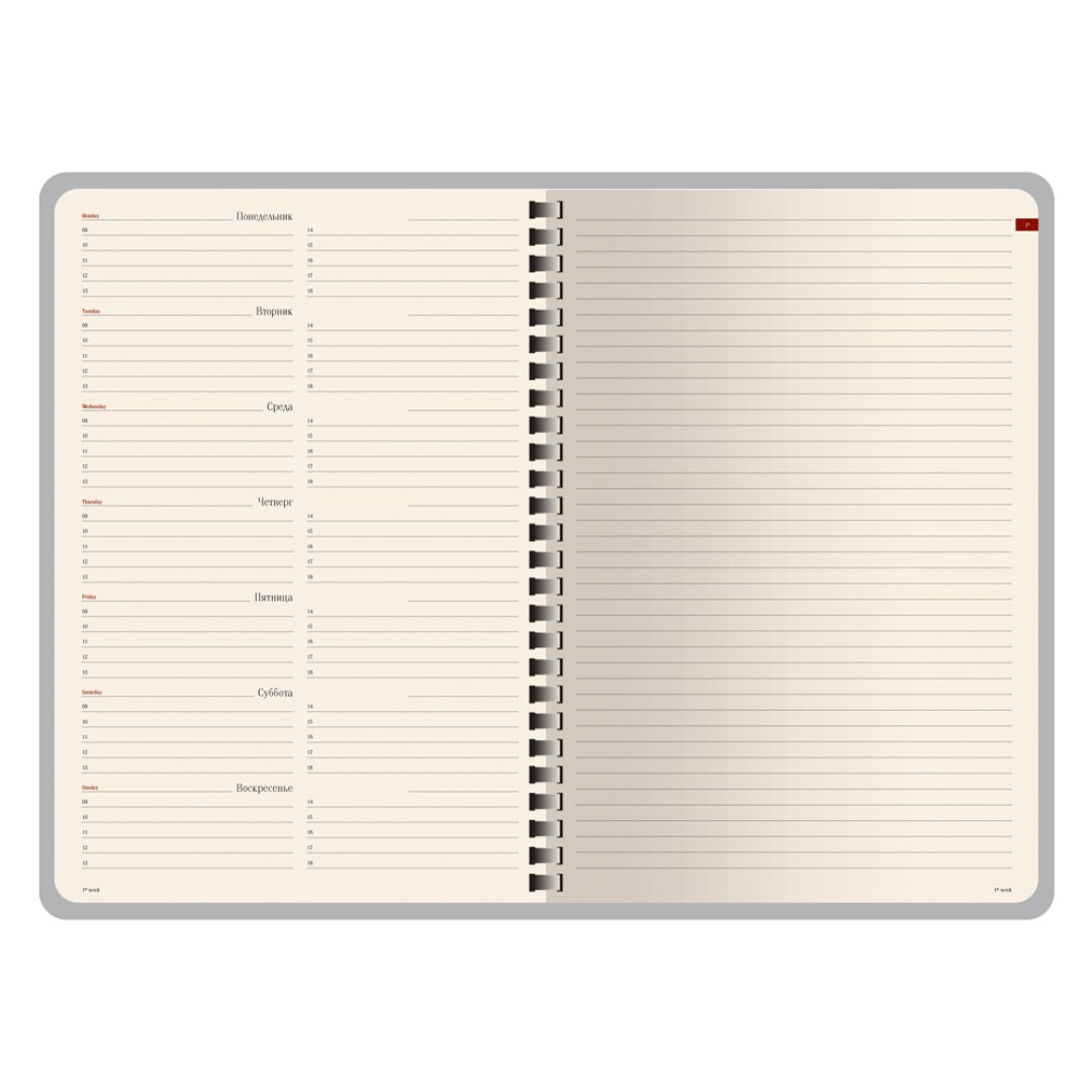 Еженедельник недатированный А5 «Concept», бордовый (Р)