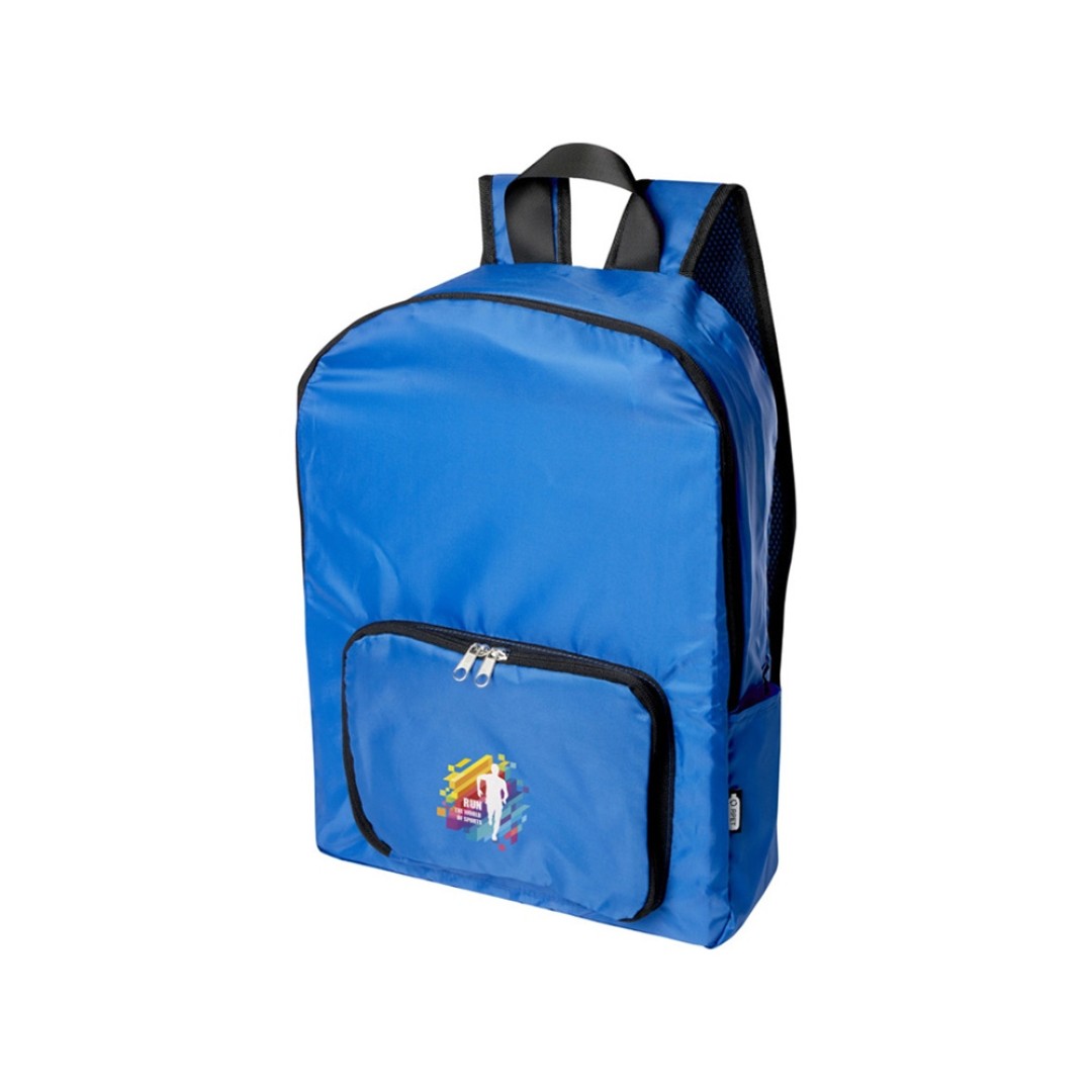 Складной рюкзак EcoFold объемом 15 л из переработанного ПЭТ-пластика - Ярко-синий