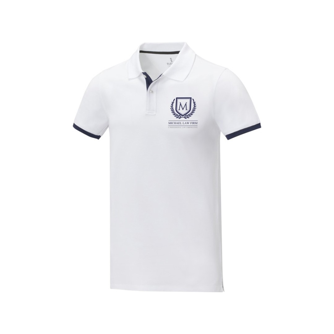 Morgan Двухцветное мужское поло с коротким рукавом , белый