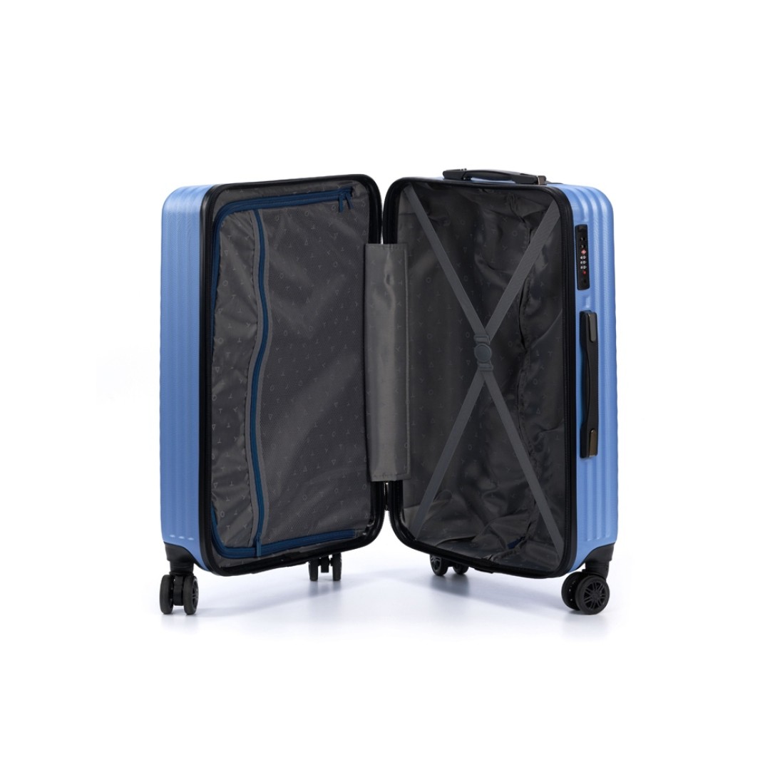 Чемодан TORBER Lama, синий, ABS-пластик, 43 х 25,5 х 67 см, 62 л