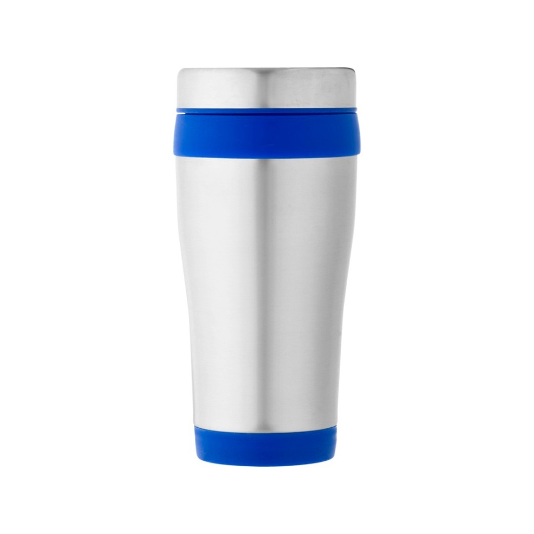 Термостакан «Bezel», серебристый/синий