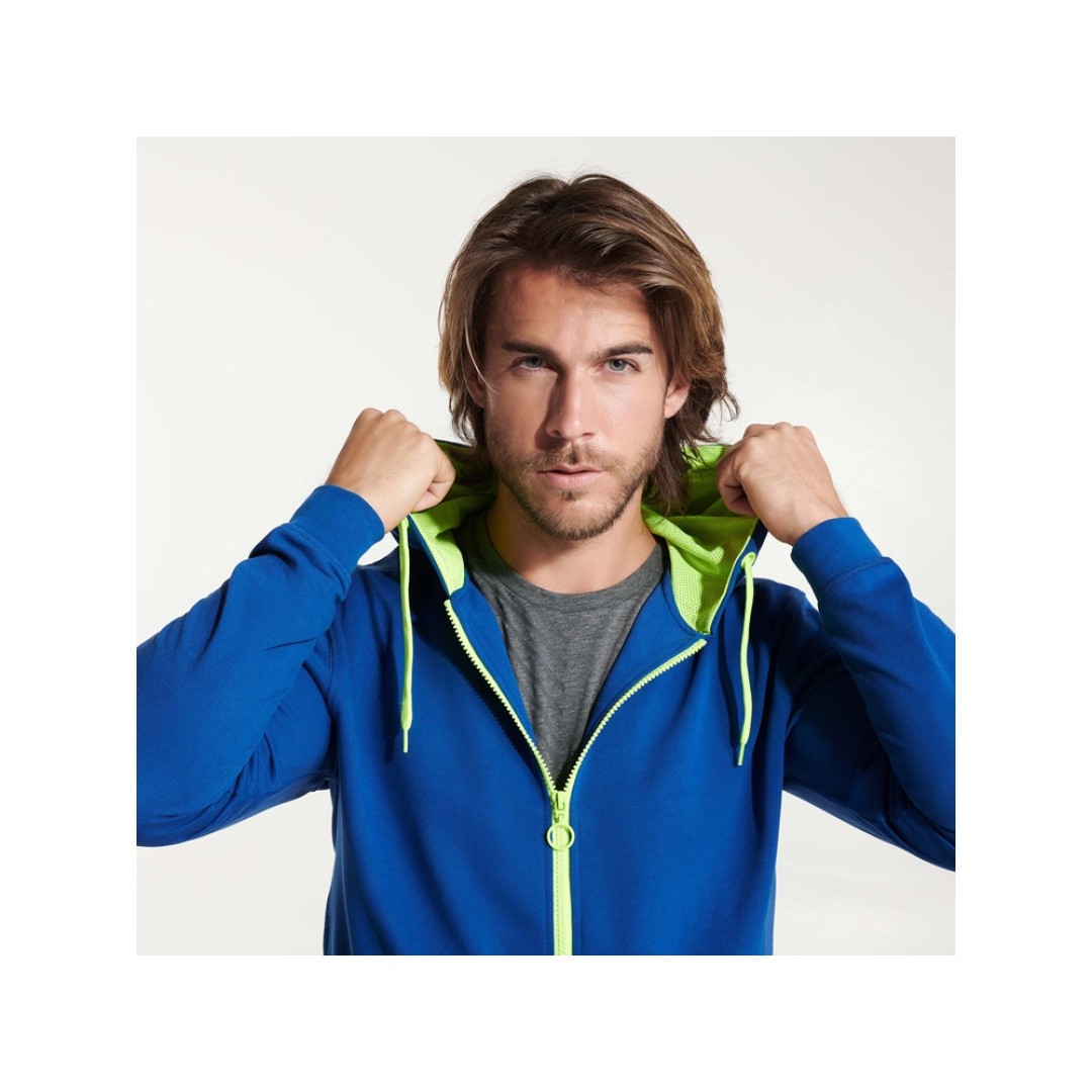 Толстовка на молнии "Fuji", королевский синий/неоновый желтый