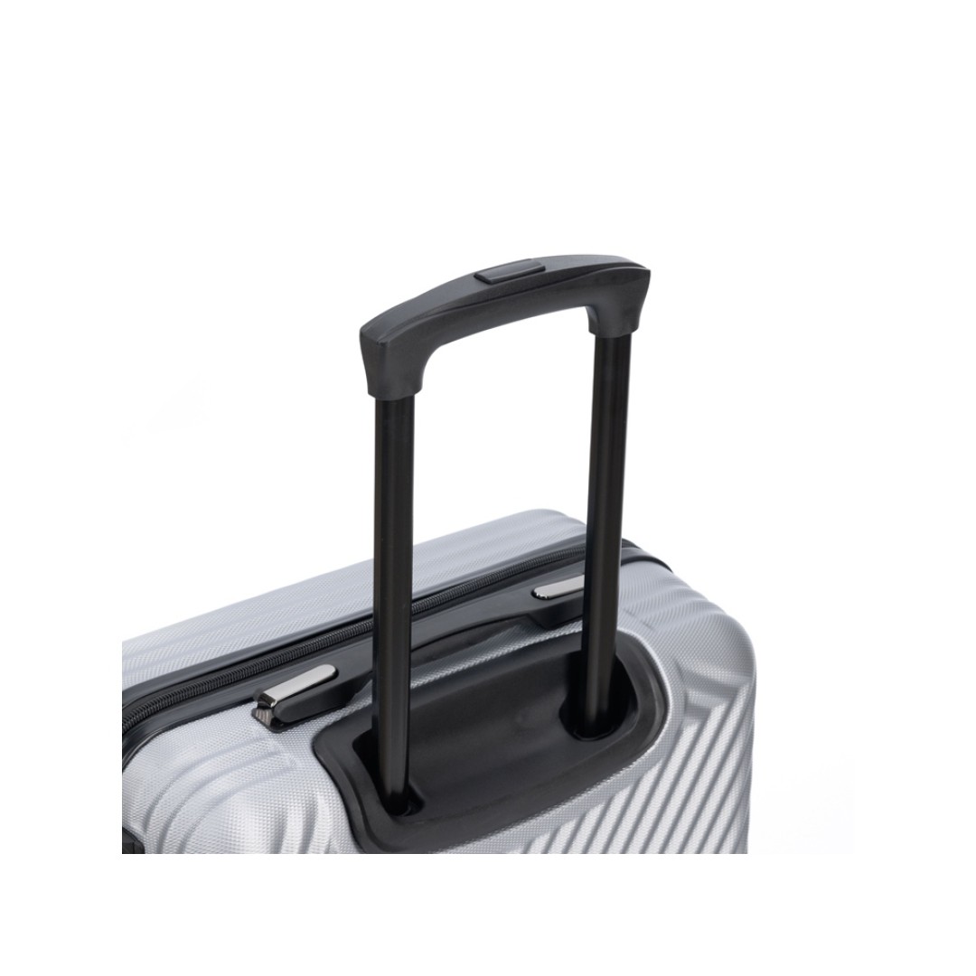 Чемодан TORBER Lama, серебристый, ABS-пластик, 38 х 21 х 55 см, 37 л