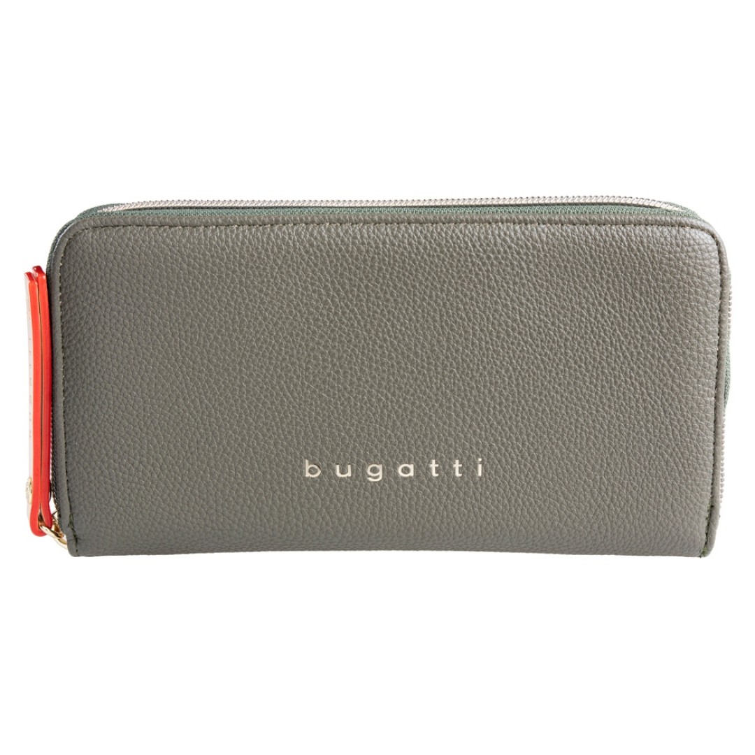 Кошелёк женский BUGATTI Ella, оливковый, полиуретан, 19х2х10 см