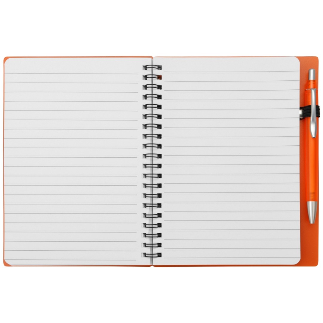Блокнот "Контакт" с ручкой, оранжевый
