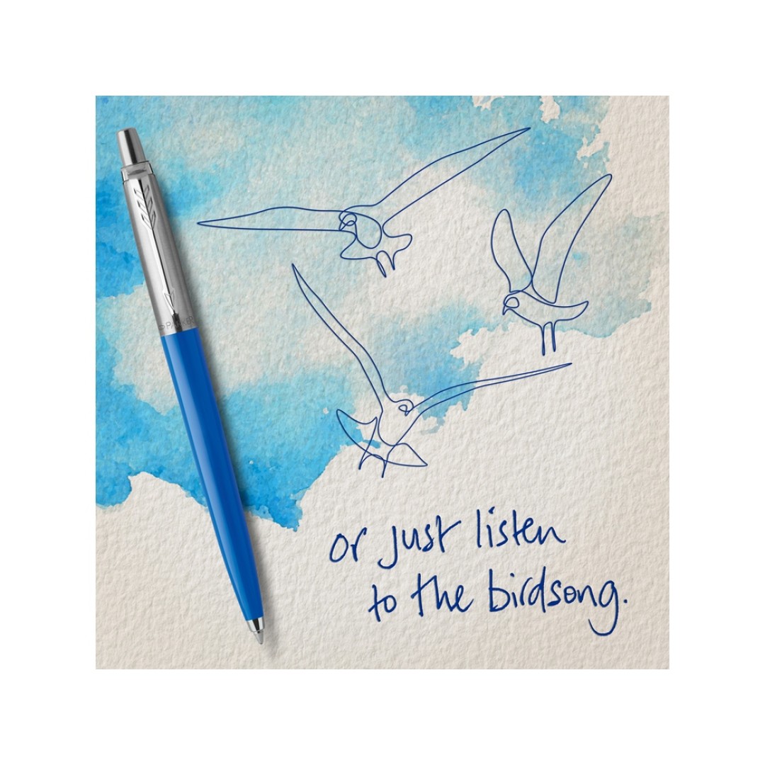 Шариковая ручка Parker Jotter Originals Blue Chrom CT, стержень: M blue в подарочной упаковке