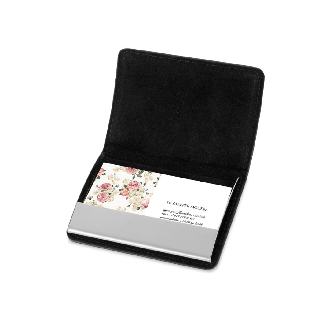 Визитница "Намибия", черный/серебристый