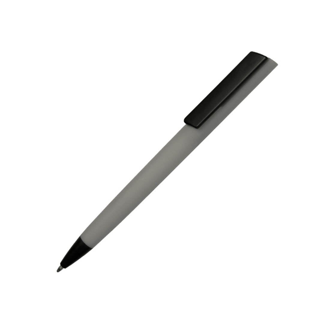 Ручка пластиковая soft-touch шариковая «Taper», серый/черный
