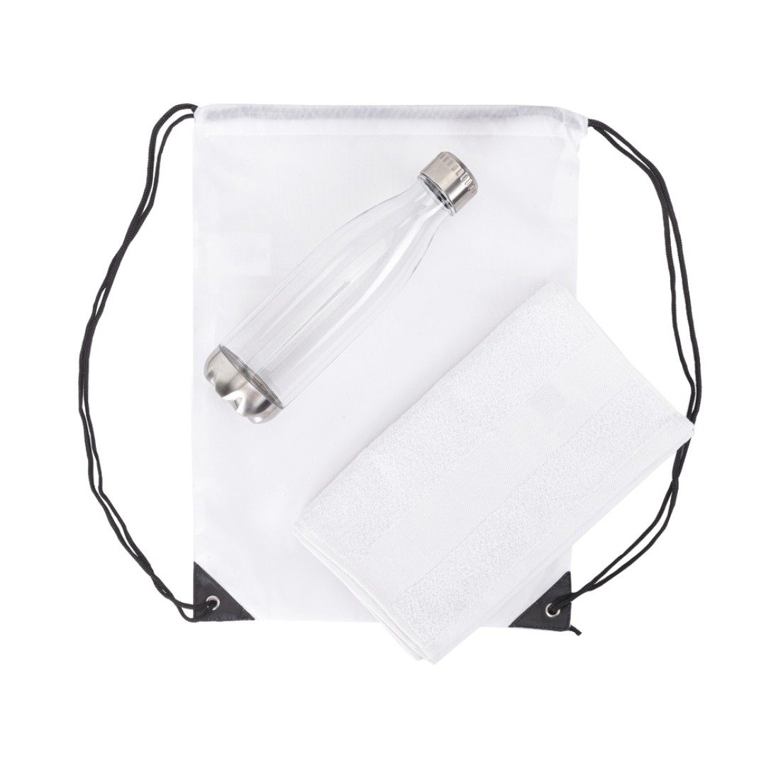 Спортивный набор с бутылкой и полотенцем «Beginner», белый