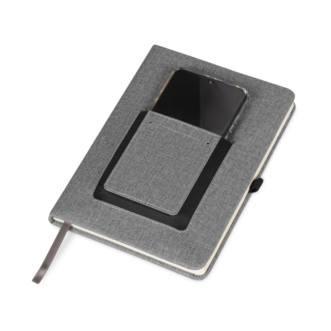 Блокнот "Pocket" 140*205 мм с карманом для телефона, серый