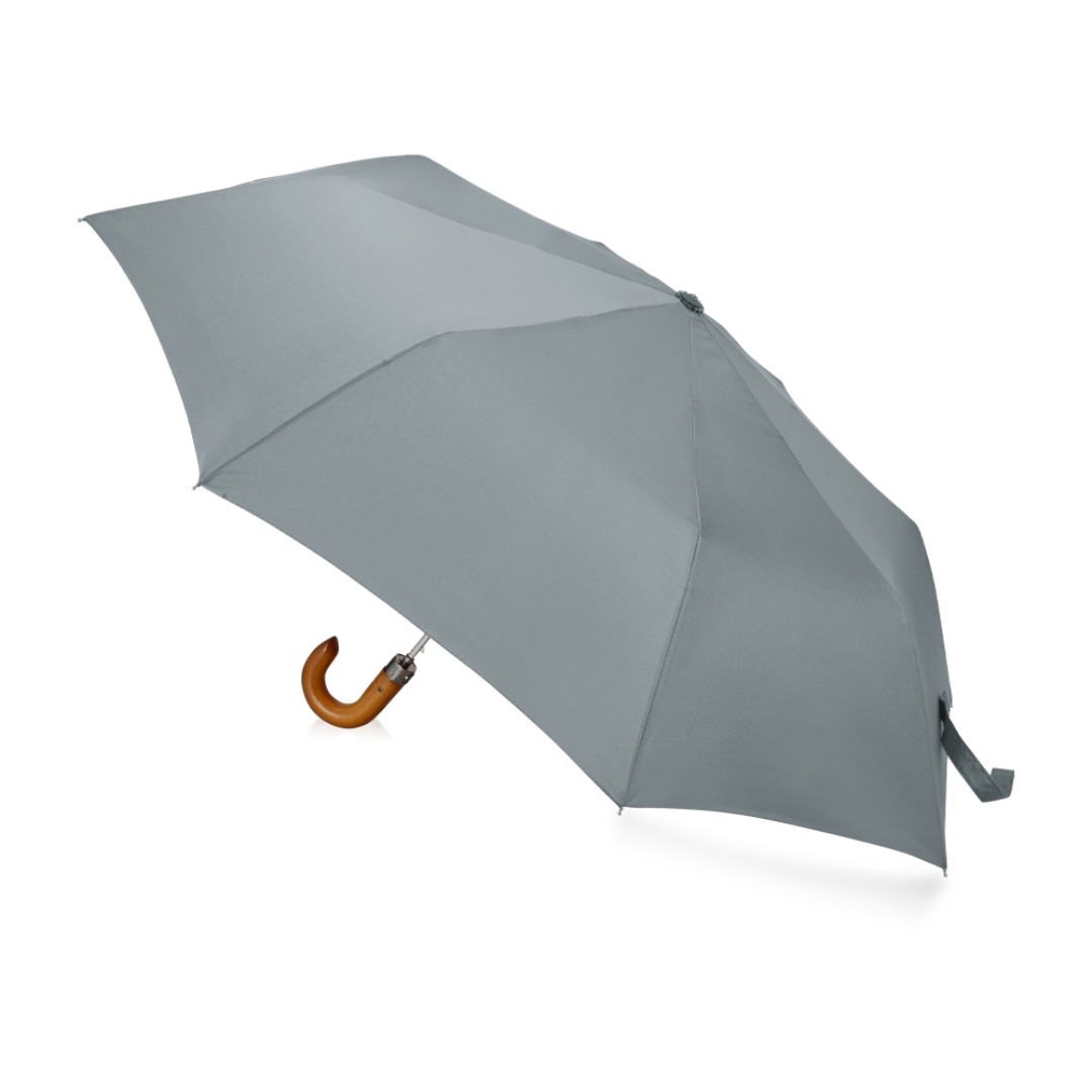 Зонт складной "Cary", полуавтоматический, 3 сложения, с чехлом, светло-серый