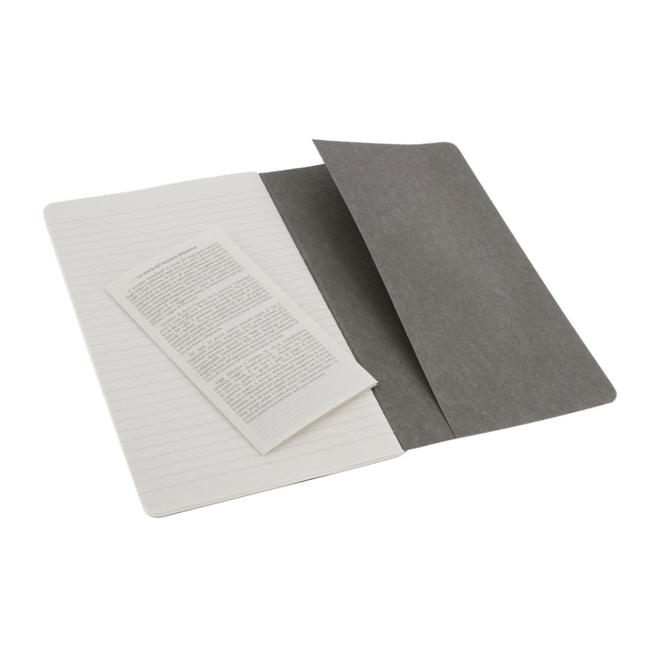 Записная книжка Moleskine Cahier (в линейку, 3 шт.), Large (13х21см), серый