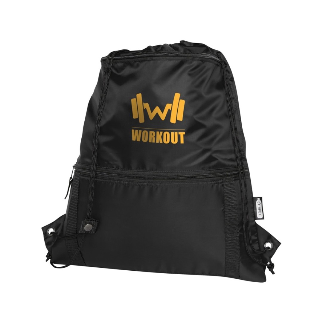 Изолированная сумка со шнурком Adventure объемом 9 л из переработанных материалов, соответствующих стандарту GRS, черный