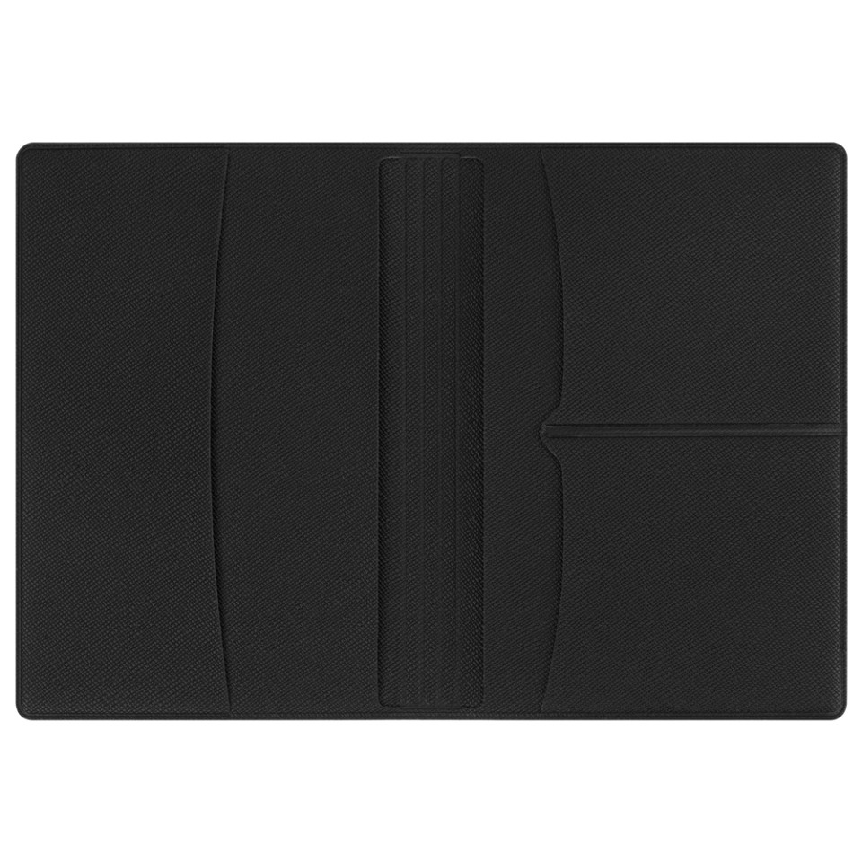 Обложка для паспорта с RFID защитой отделений для пластиковых карт "Favor", черная