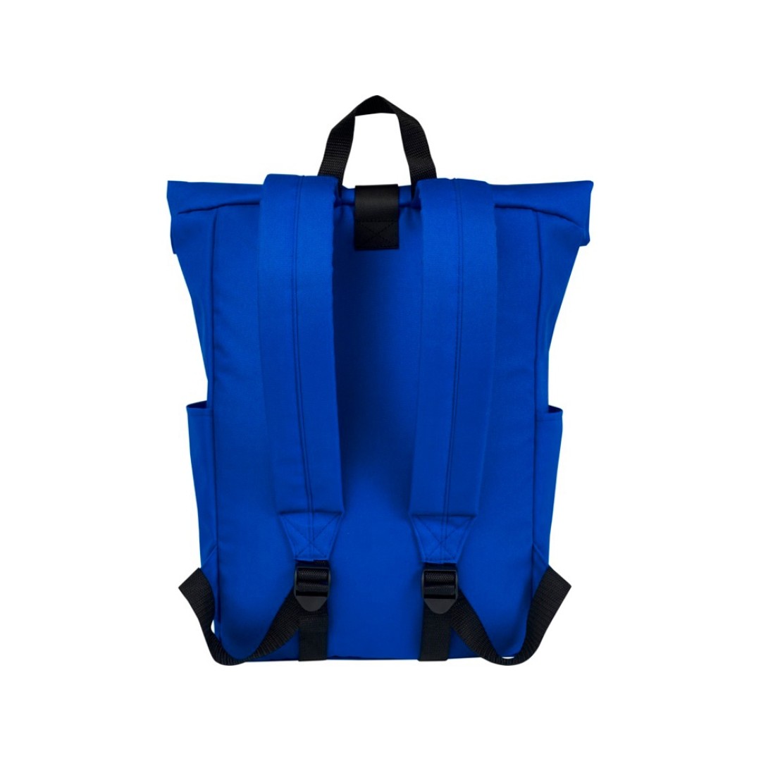 Рюкзак Byron 15,6" объемом 18 л со скручиваемым верхом, изготовленный из переработанного ПЭТ по стандарту GRS, синий