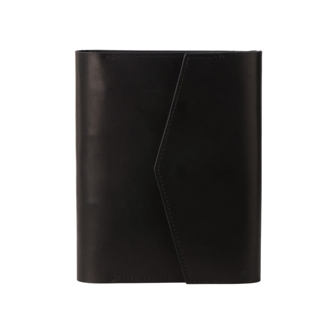Блокнот кожаный А5 на кольцах, черный
