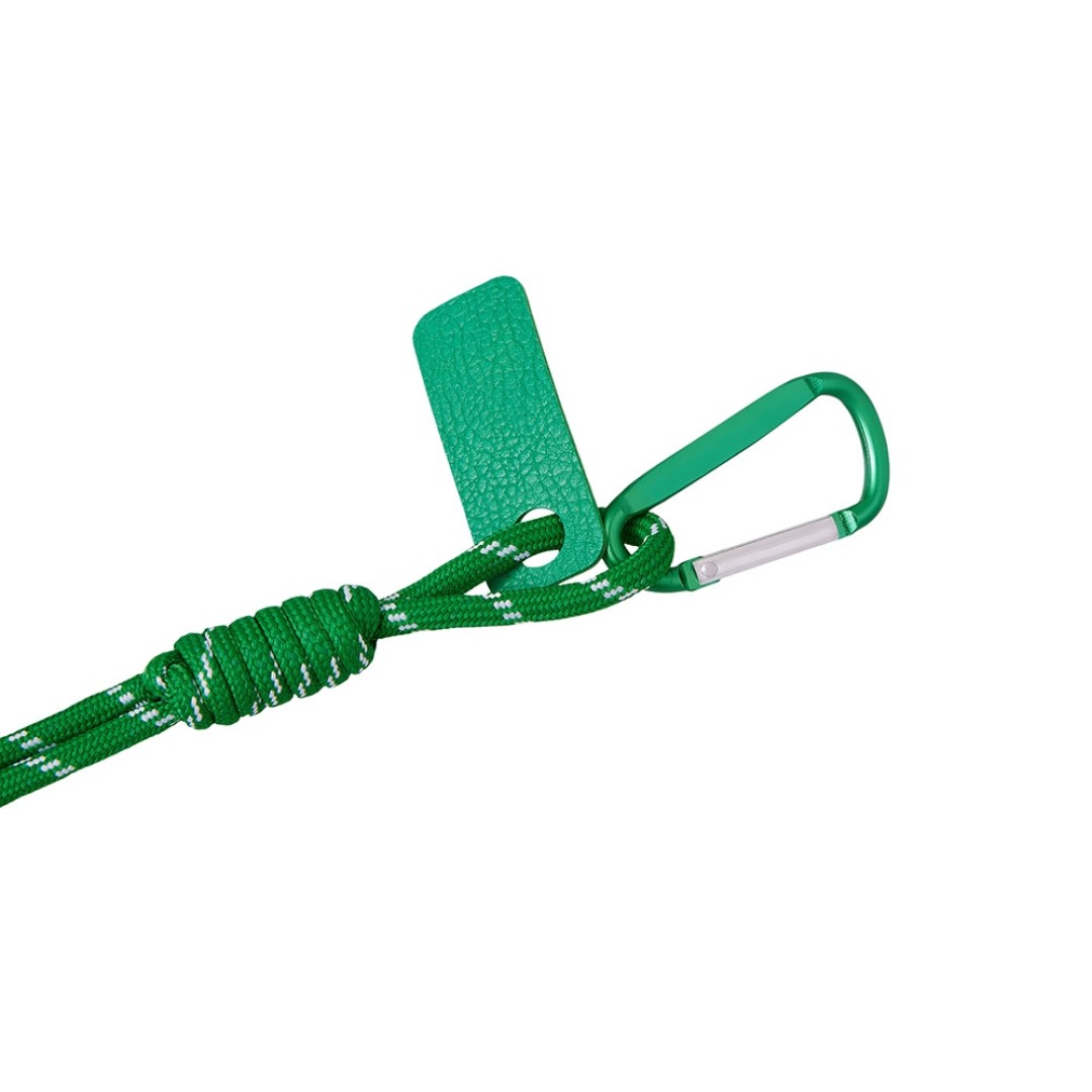 Брелок-веревочка на карабине, зеленый