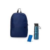 Подарочный набор с магнитным аккумулятором и бутылкой для воды "Waterpower", синий