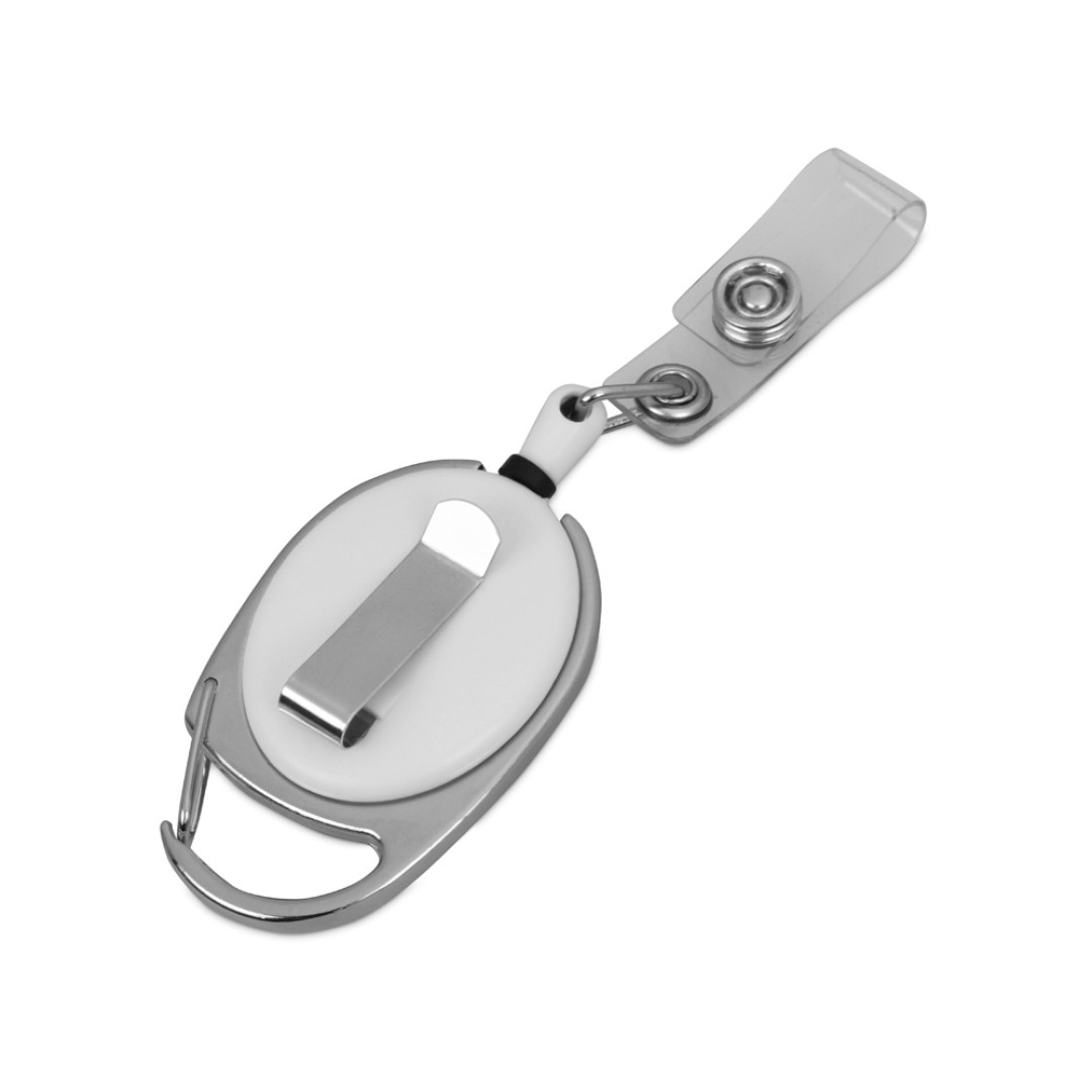 Ретрактор с клипом, белый/серебристый