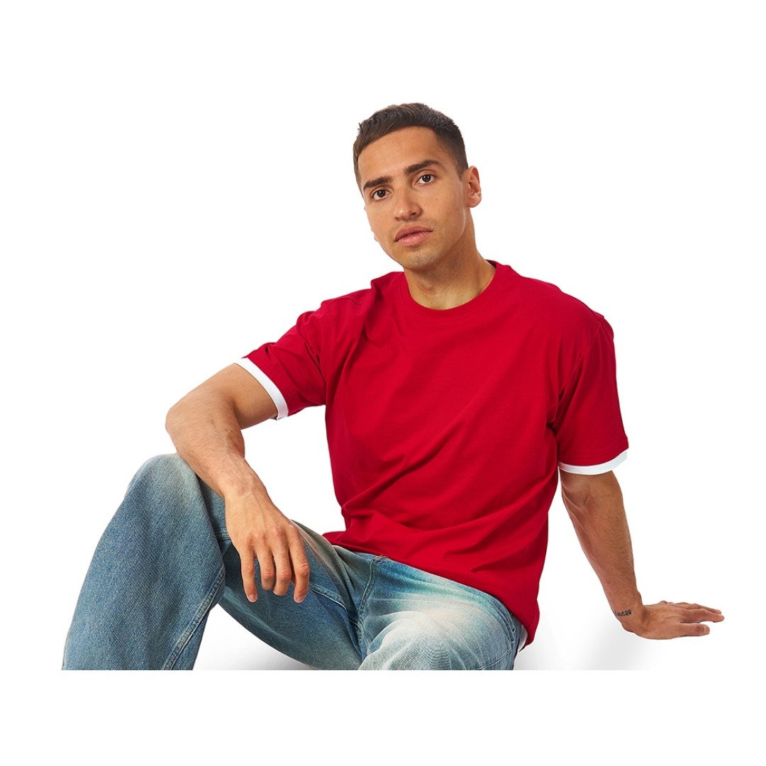 Футболка «Rotterdam» мужская, красный/белый