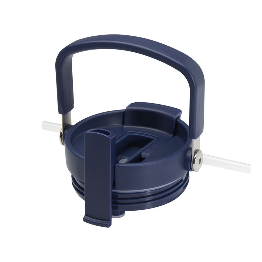 Термостакан Bronx объемом 900 мл из меди и переработанной нержавеющей стали, сертифицированной по стандарту RCS, с вакуумной изоляцией и крышкой с двойной функцией - Темно - синий