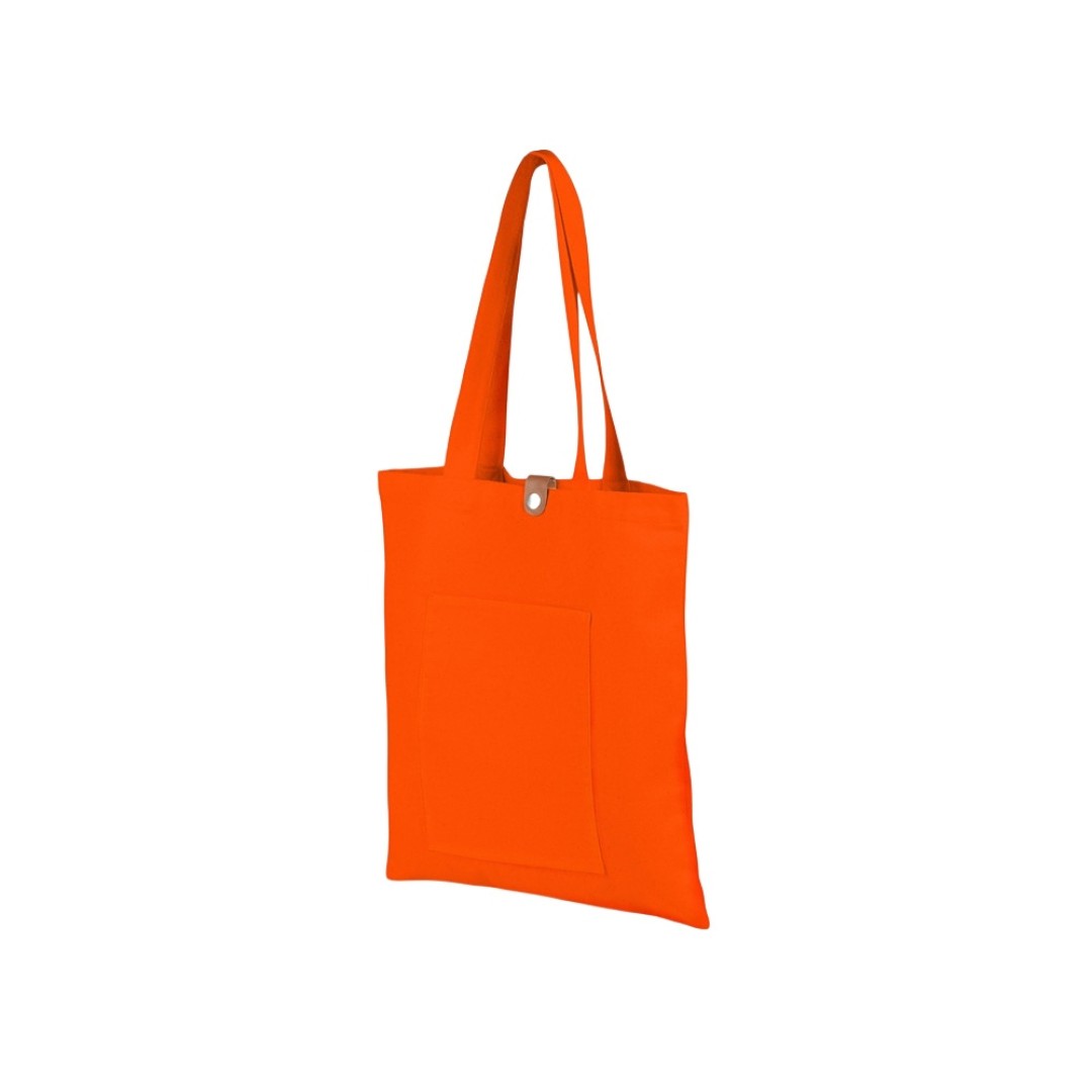 Сумка Clip из хлопка 340 г/м2 с застежкой из экокожи, оранжевый