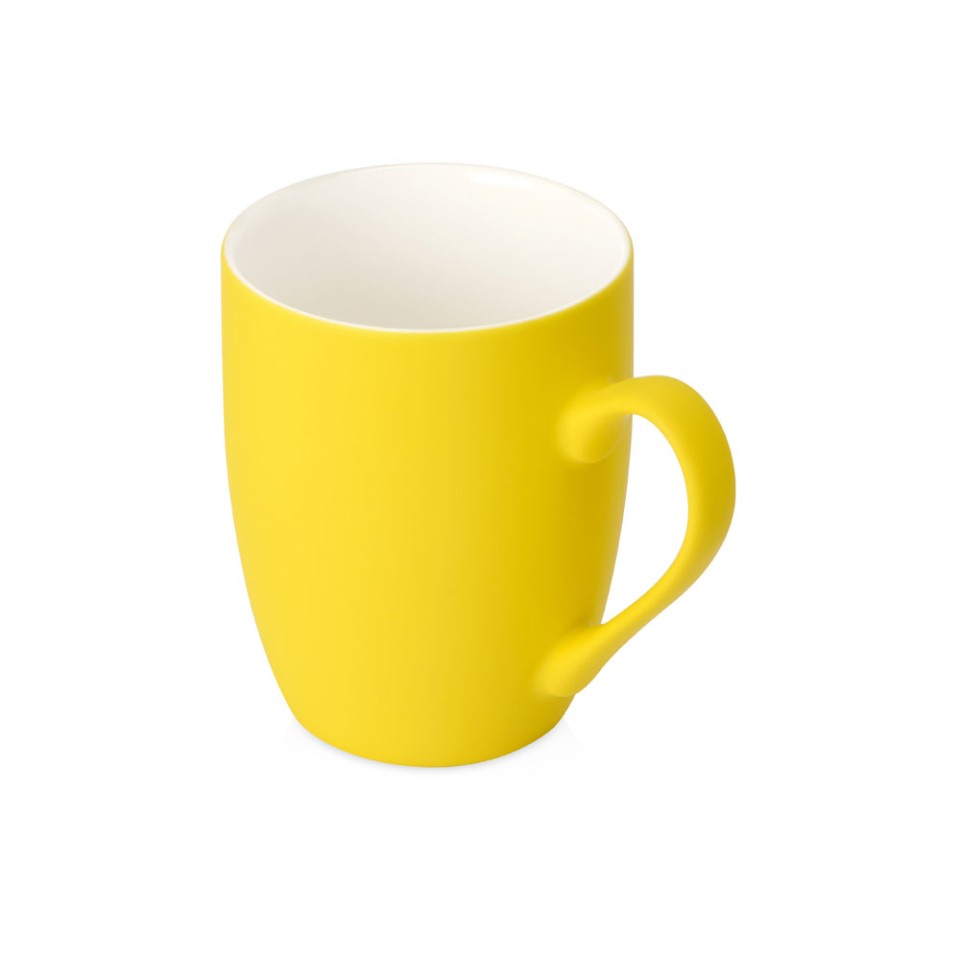 Кружка с покрытием soft-touch “Tulip Gum”, желтый (108C) (P)