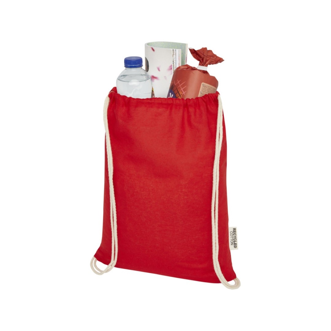 Oregon сумка-кисет из переработанного хлопка, сертифицированного согласно GRS, плотностью 140 г/м2 - Красный